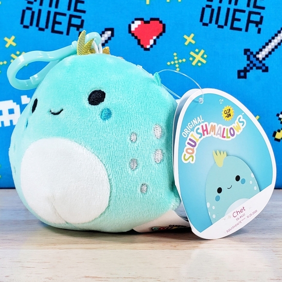 Squishmallows Chet the Blue Iguana 3.5" Clip UltraSoft Stuffed Animal Plush NWT - Picture 6 of 12
